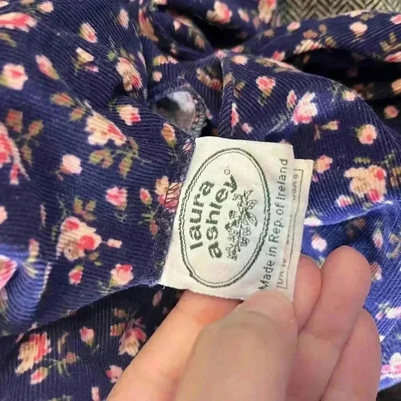 Purple Floral Corduroy Dress - Picture 6 of 15